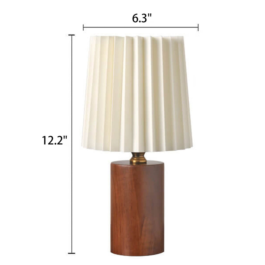 Korean Pleated Wood Table Lamp