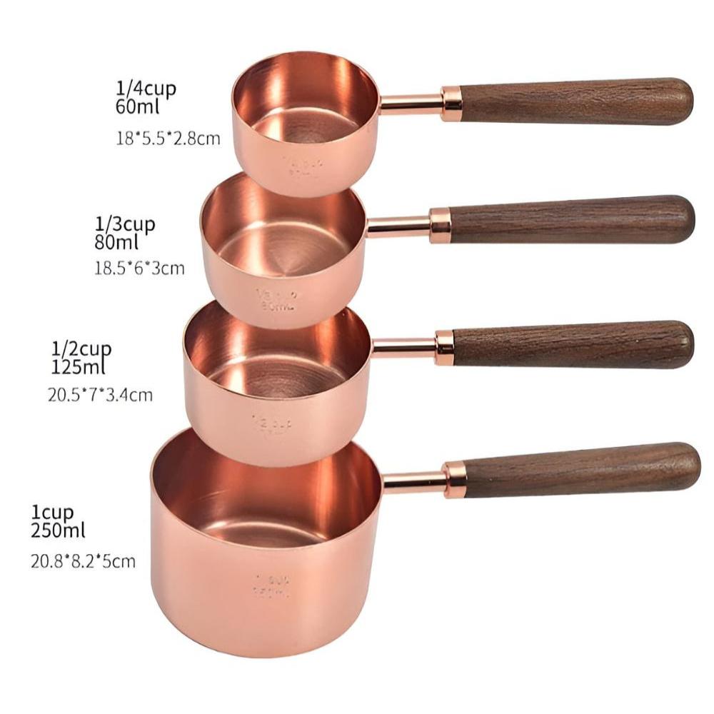 Copper Measuring Cup and Spoon Set