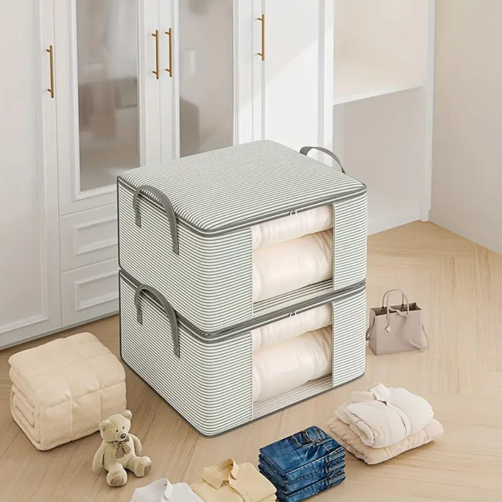 Striped Foldable Storage Bag