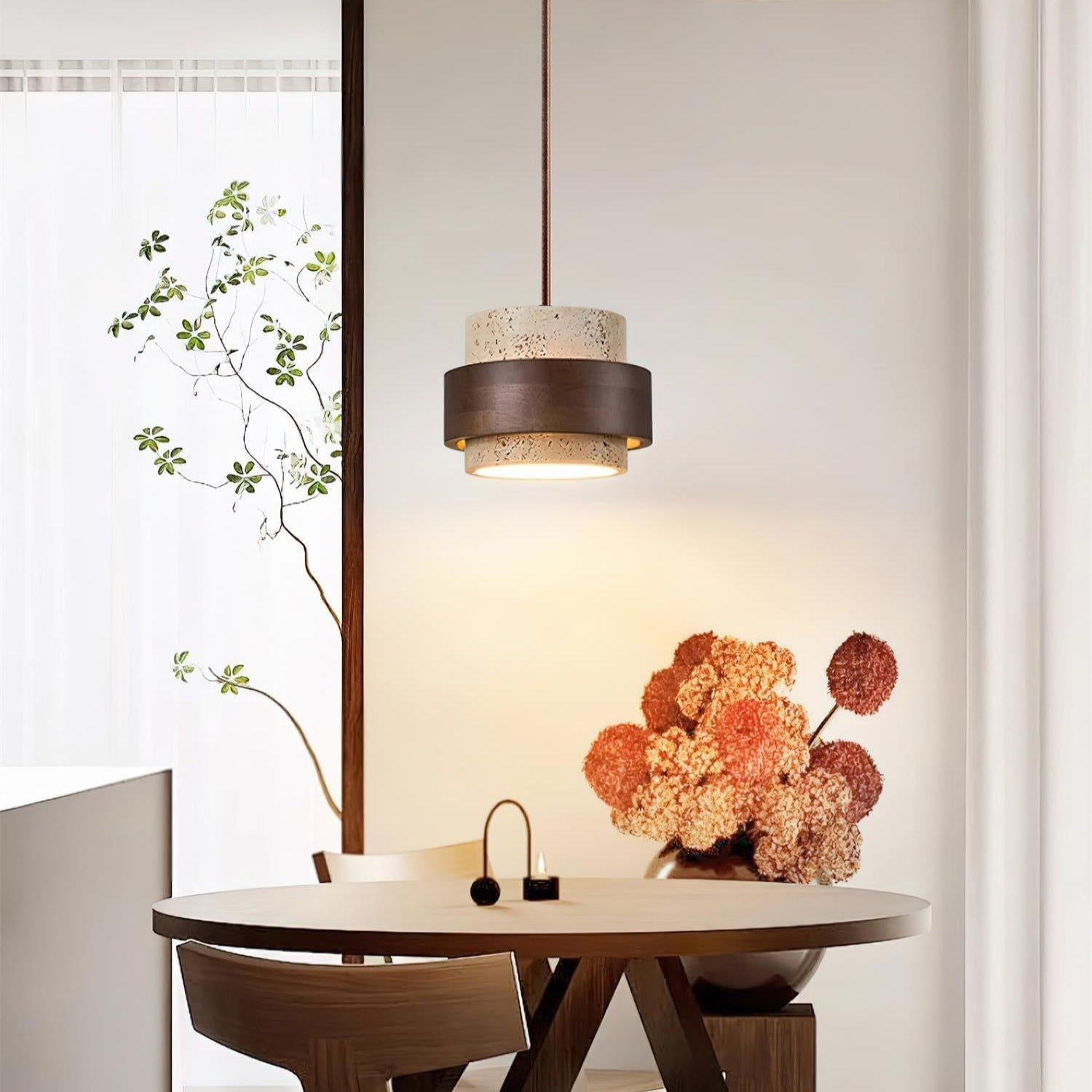 Perra Travertine Pendant Light