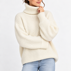 Women's Waffle Knit Turtleneck Sweater