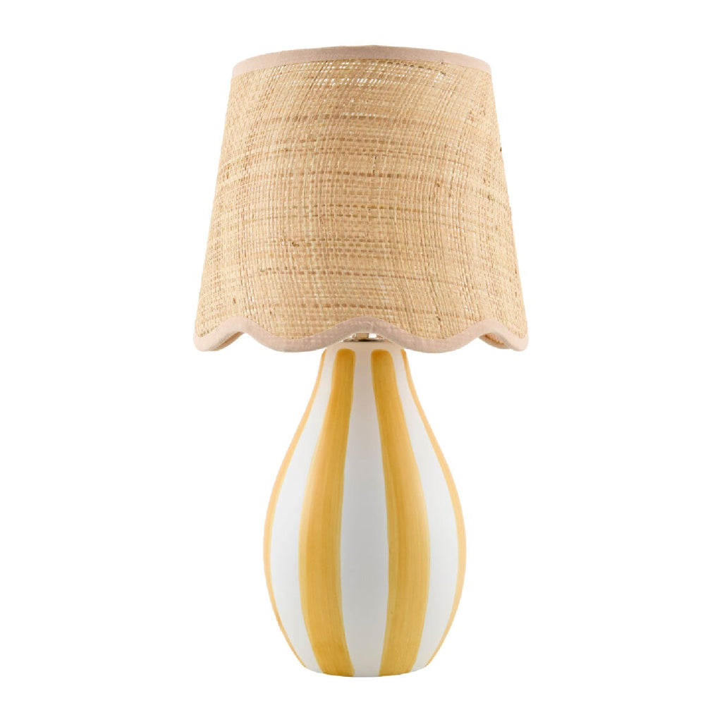 Striped Ceramic Seagrass Table Lamp