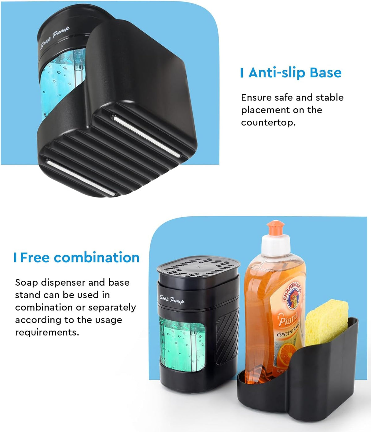 Dish Soap Dispenser with Sponge Holder
