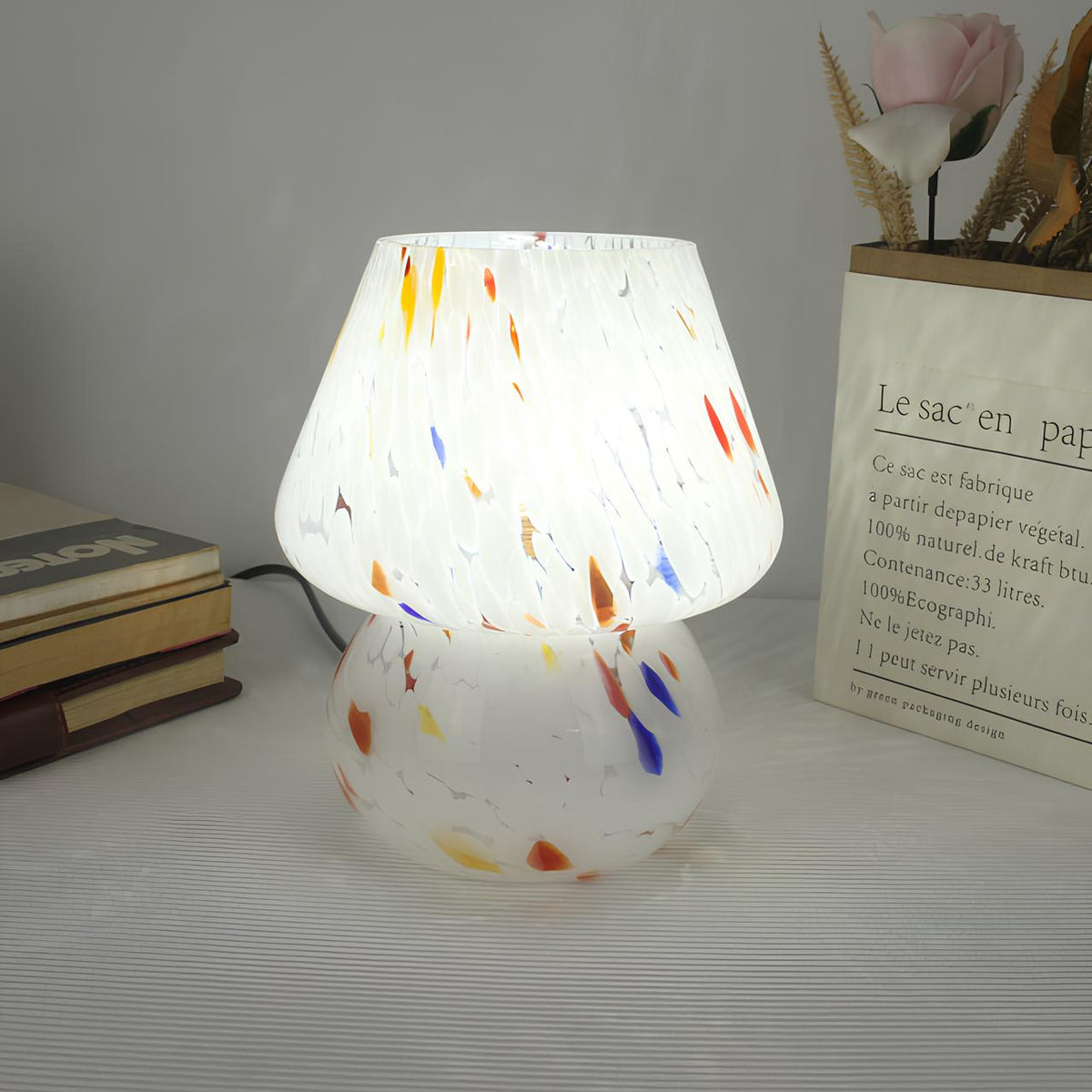 Vintage Glass Table Lamp