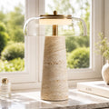 Ryn Travertine Glass Mushroom Table Light