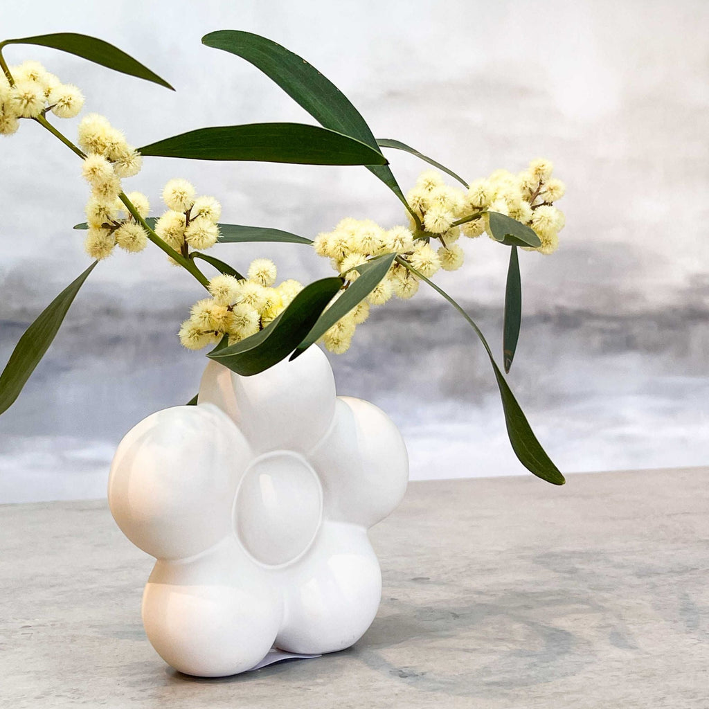 Floral Bloom Stoneware Vase