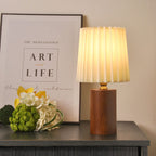 Korean Pleated Wood Table Lamp