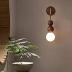 Walnut Brass Wall Light