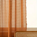 Amber Glow Crochet Curtains