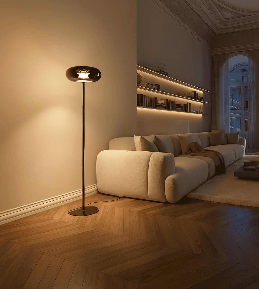 Lumira Dimmable LED Floor Lamp – Modern Metal Design with Adjustable Brightness