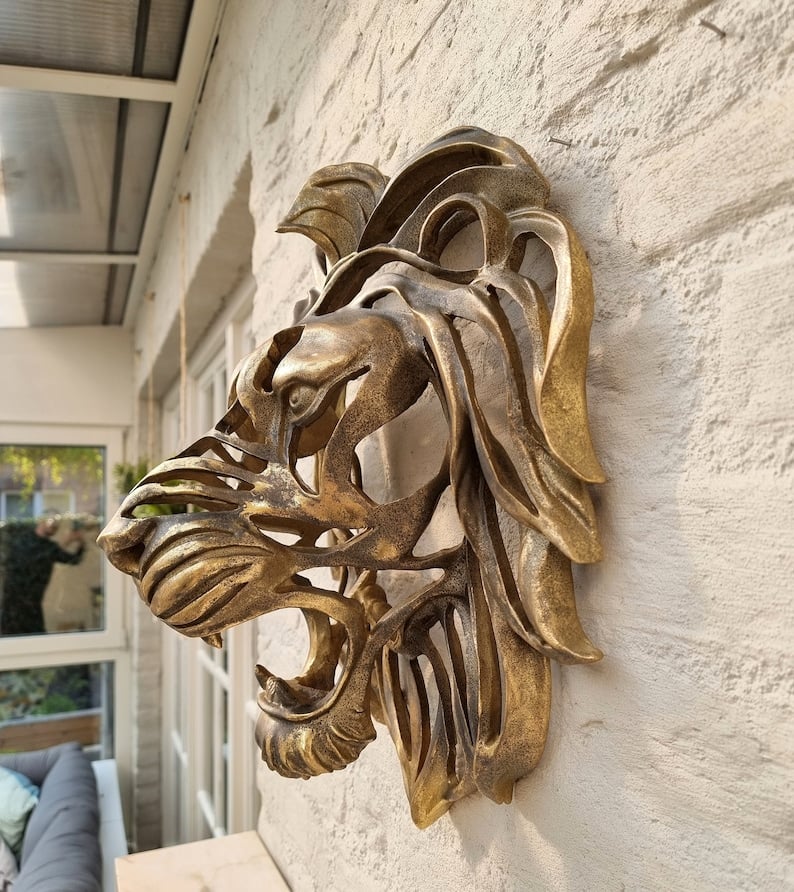 Lion Head Wall Sculpture