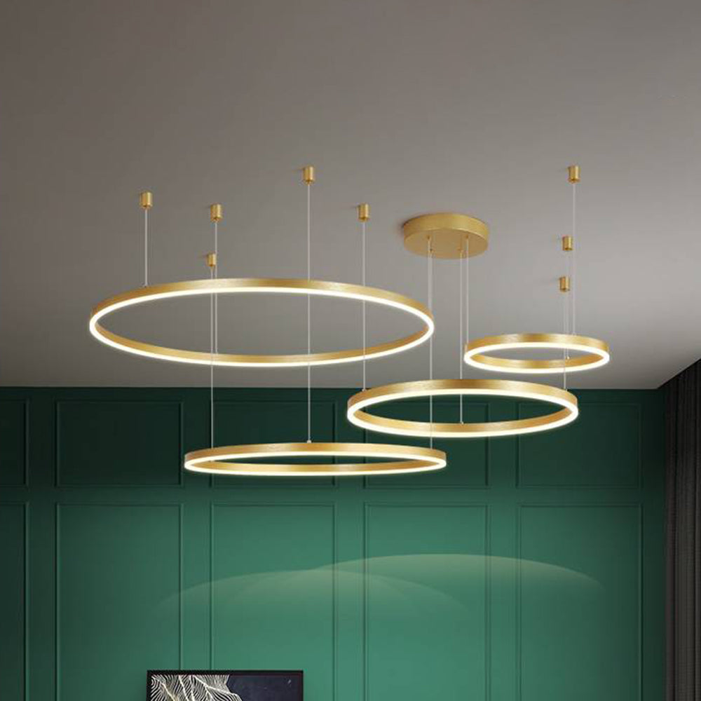 Arisha Ring Pendant Light – Modern Black and Gold Circular Ceiling Fixture