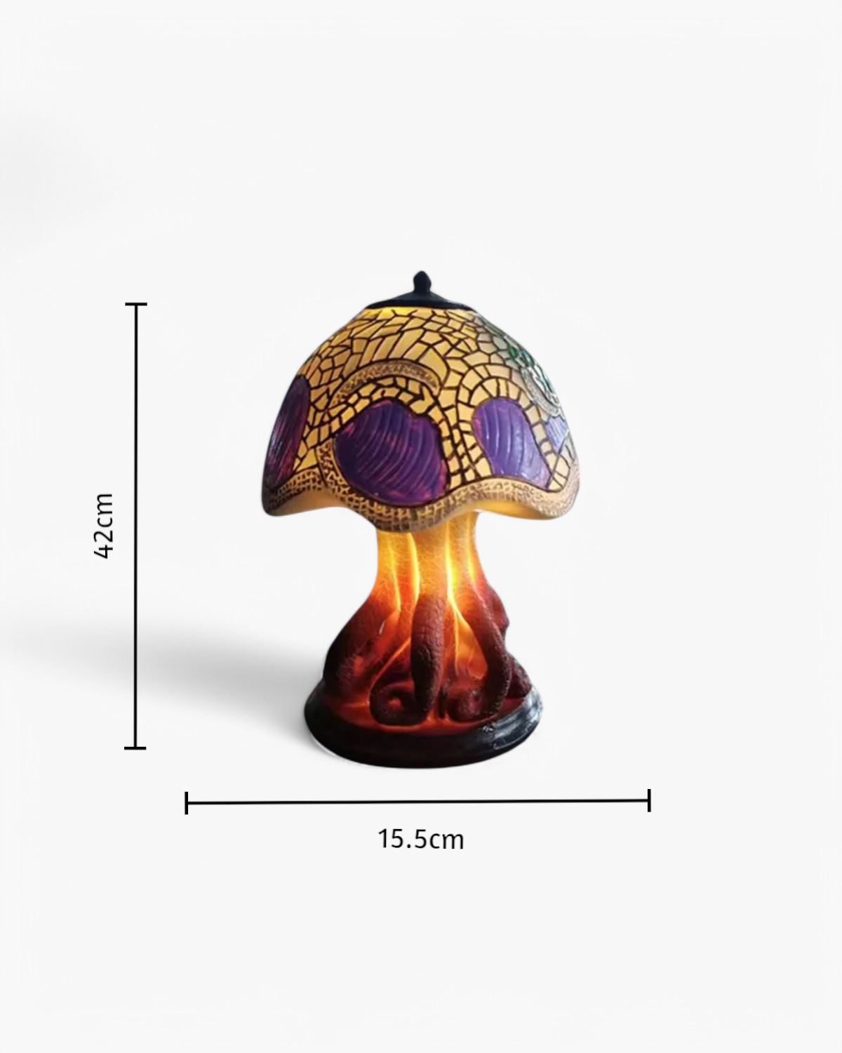 Mushroom Stained-Glass Table Lamp