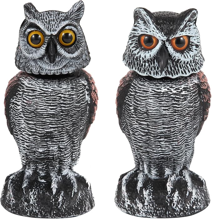 Rotating Head Owl Decoys – 2 Pack