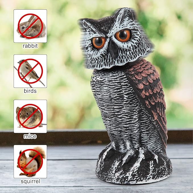 Rotating Head Owl Decoys – 2 Pack
