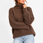 Women's Waffle Knit Turtleneck Sweater