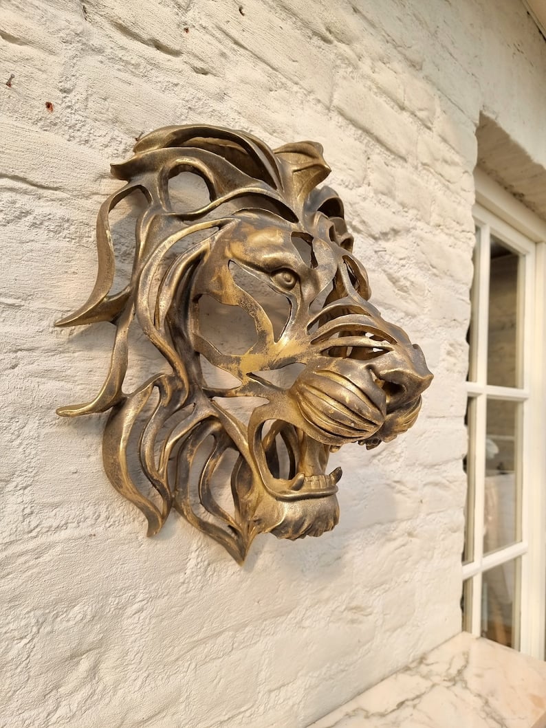 Lion Head Wall Sculpture