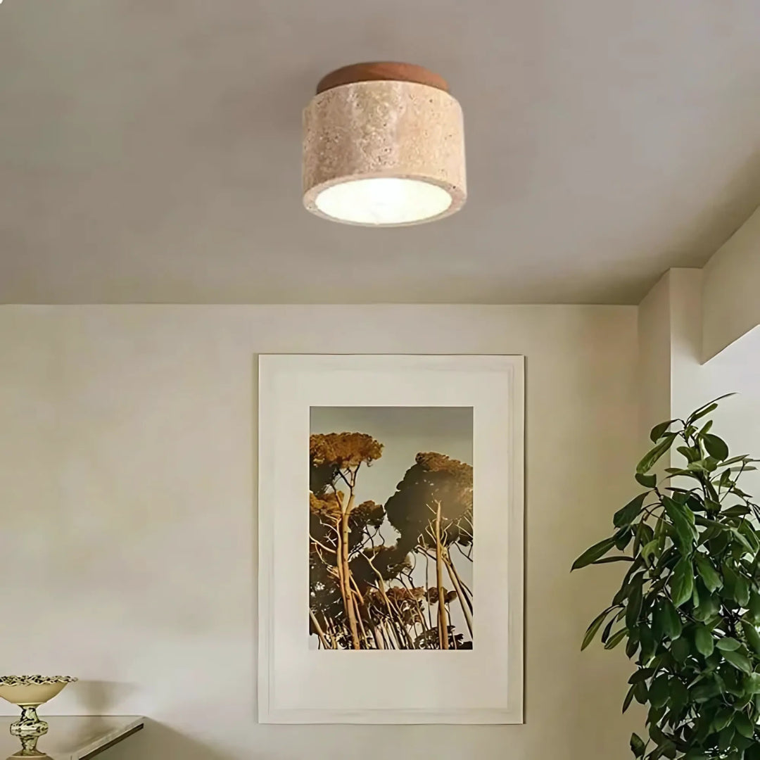 Radia Travertine Ceiling Lamp