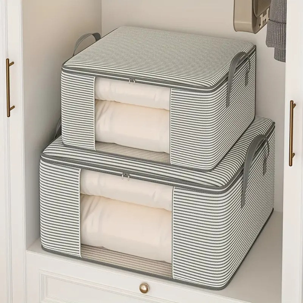 Striped Foldable Storage Bag