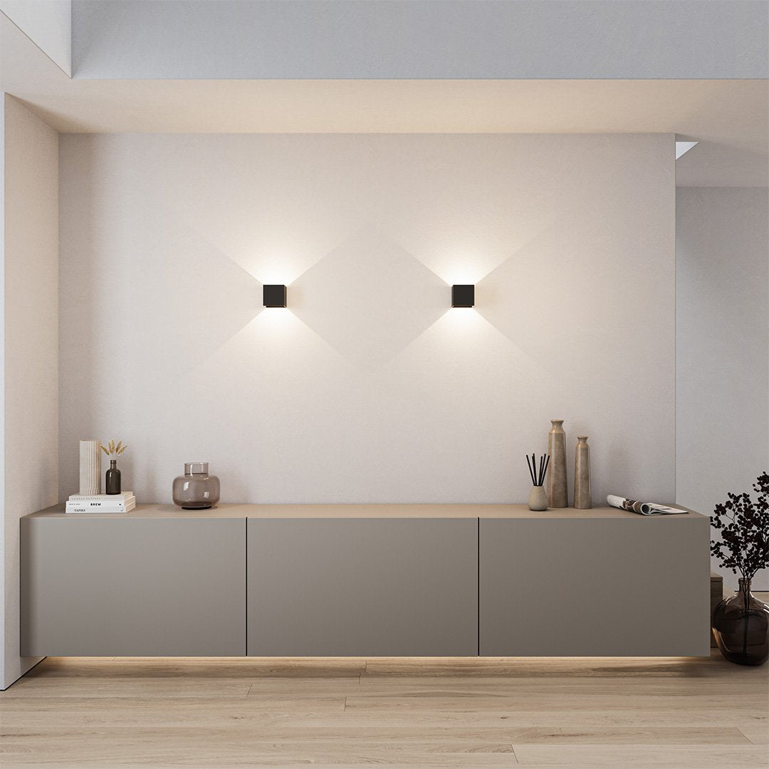 Xena Rechargeable LED Wall Light – Dimmable Black Aluminium Sconce