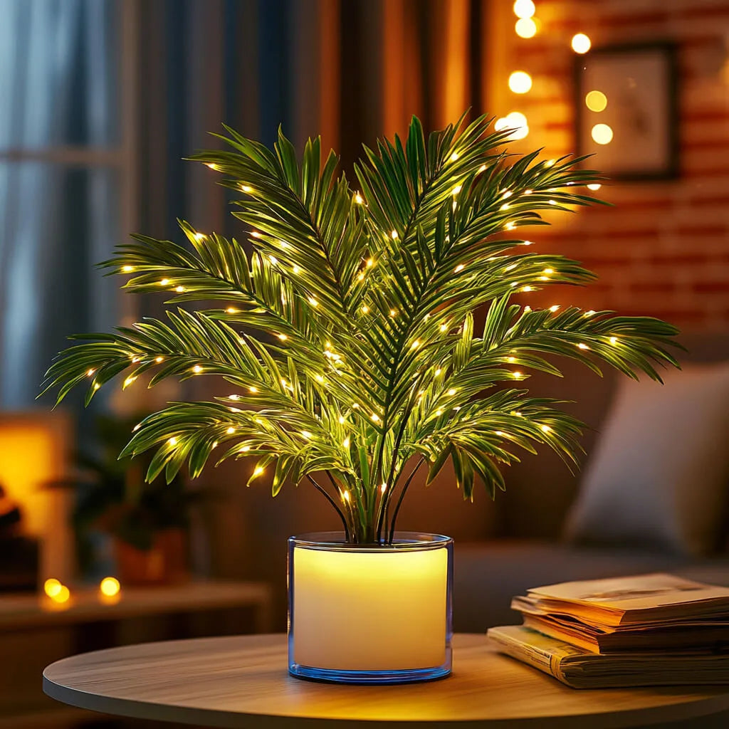 Palmenzauber LED Palm Leaf Lamp – Tropical Green Accent Light