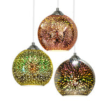 3D Fireworks Glass Dome Pendant Light