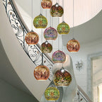 3D Fireworks Glass Dome Pendant Light