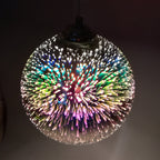 3D Fireworks Glass Dome Pendant Light