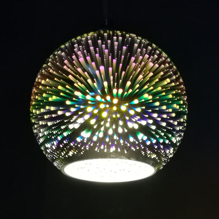 3D Fireworks Glass Dome Pendant Light