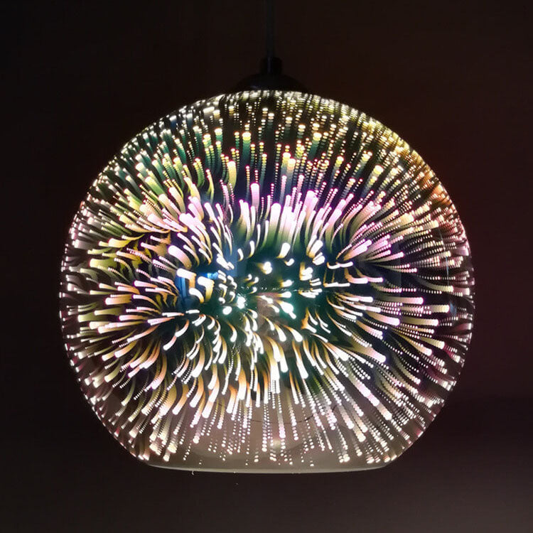 3D Fireworks Glass Dome Pendant Light