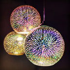 3D Fireworks Glass Dome Pendant Light