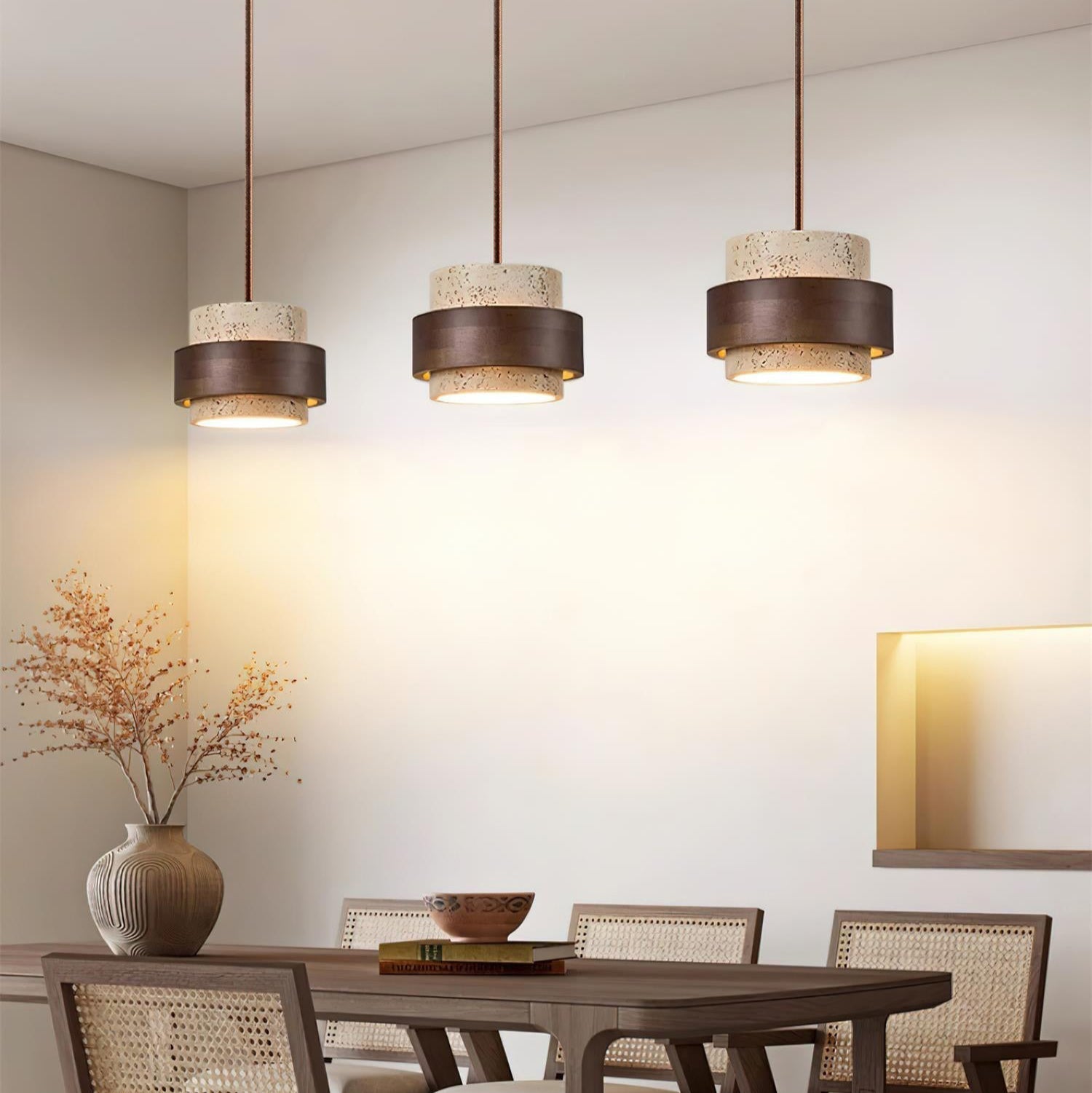 Perra Travertine Pendant Light