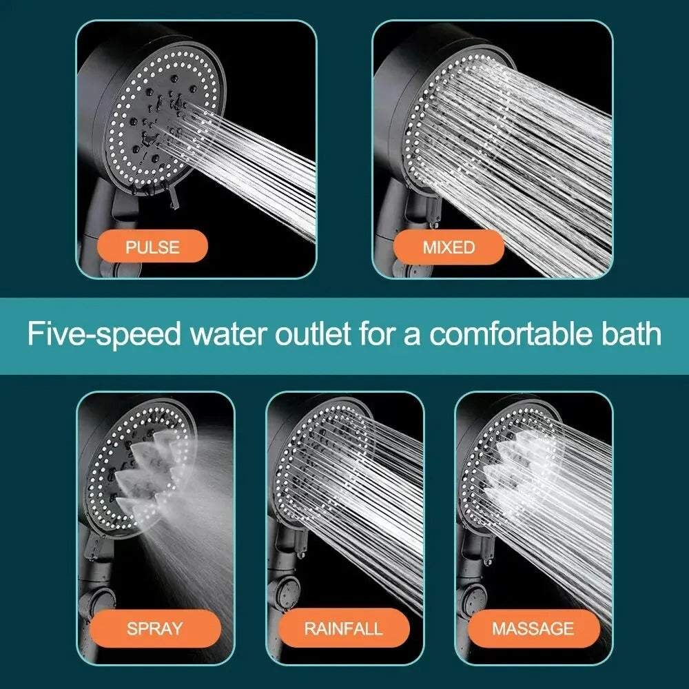 High-Pressure Shower Head with Hose