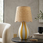 Striped Ceramic Seagrass Table Lamp