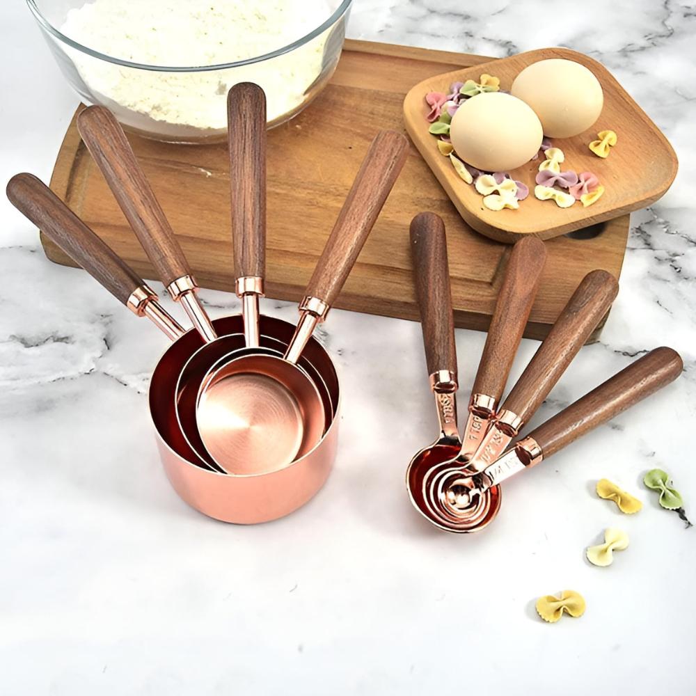 Copper Measuring Cup and Spoon Set