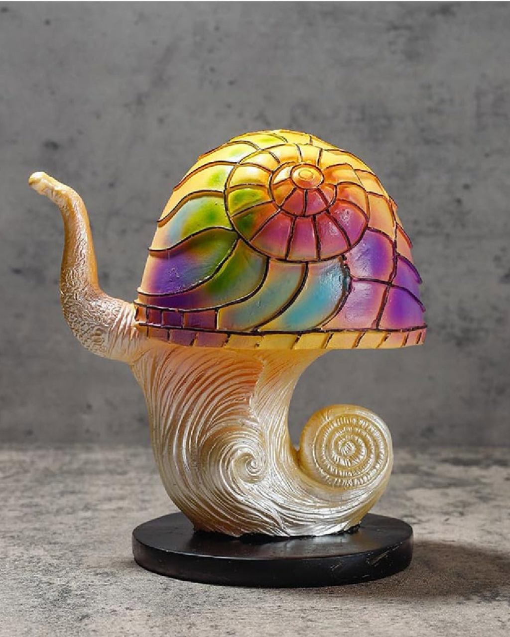 Mushroom Stained-Glass Table Lamp