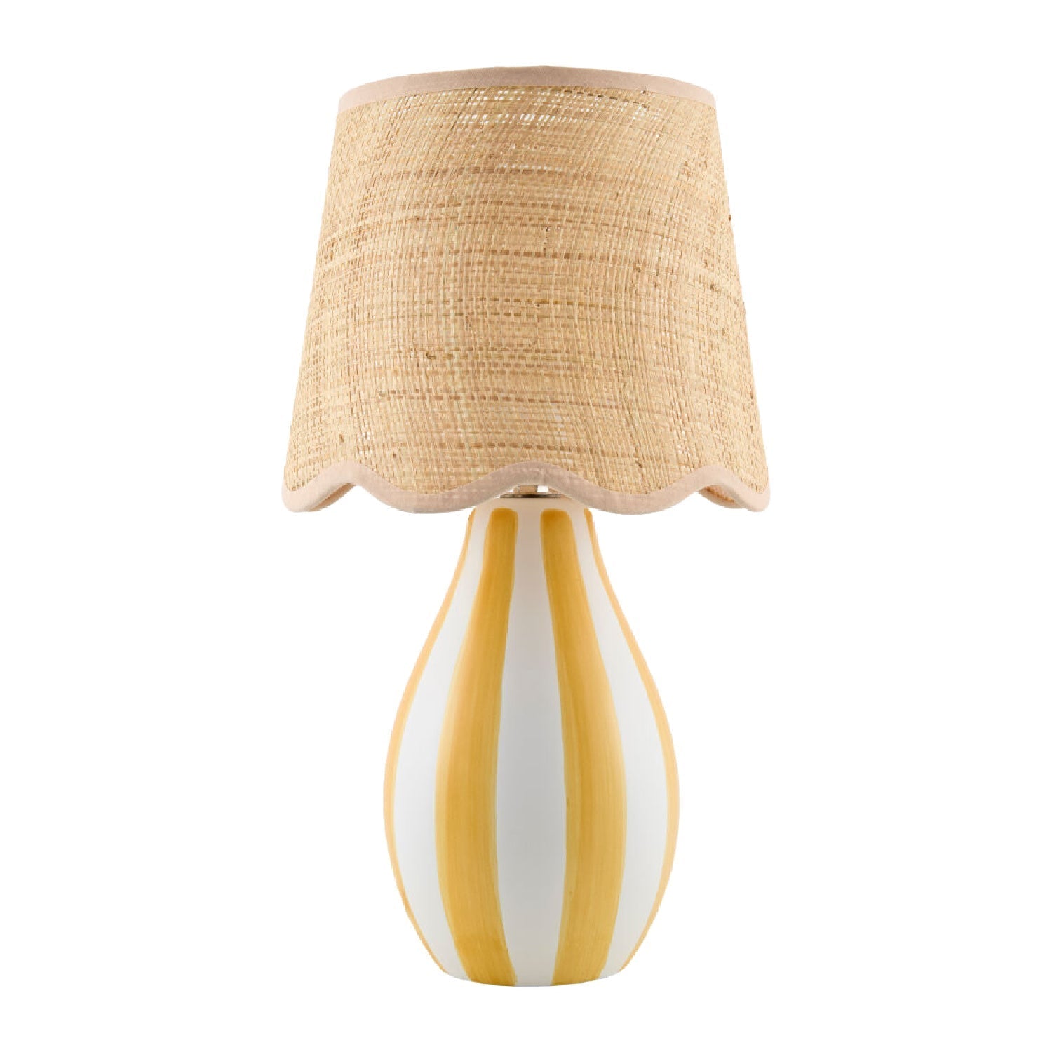 Striped Ceramic Seagrass Table Lamp