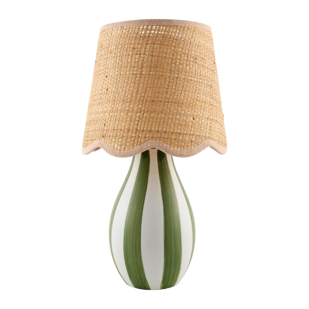 Striped Ceramic Seagrass Table Lamp
