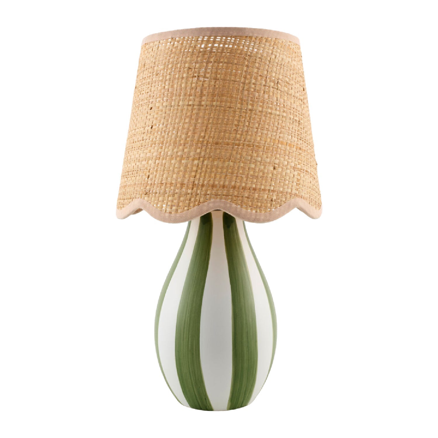 Striped Ceramic Seagrass Table Lamp