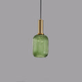 Striped Glass Lantern Pendant Light