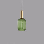 Striped Glass Lantern Pendant Light