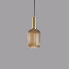 Striped Glass Lantern Pendant Light