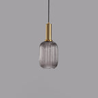 Striped Glass Lantern Pendant Light