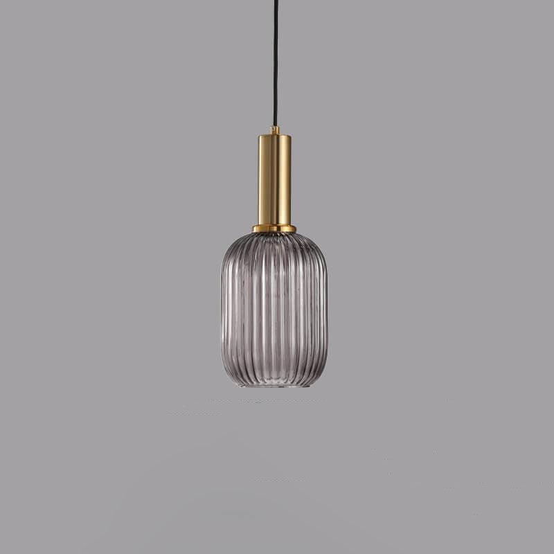 Striped Glass Lantern Pendant Light