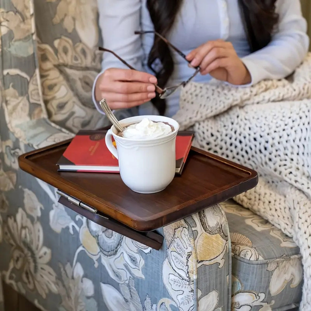 Adjustable Bamboo Sofa Tray