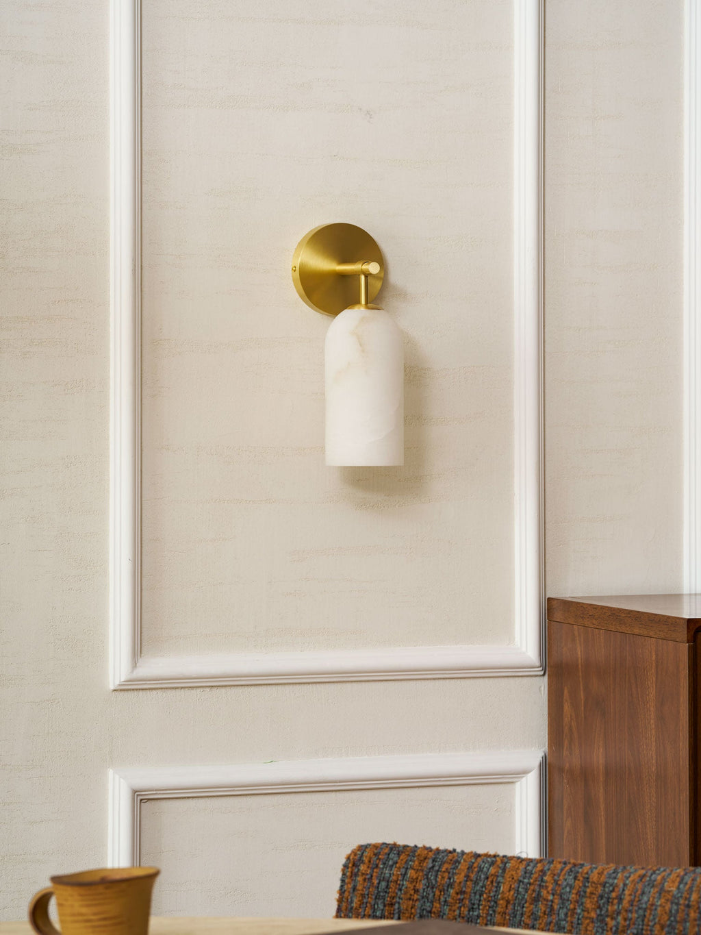 Alabaster Pillar Wall Sconce