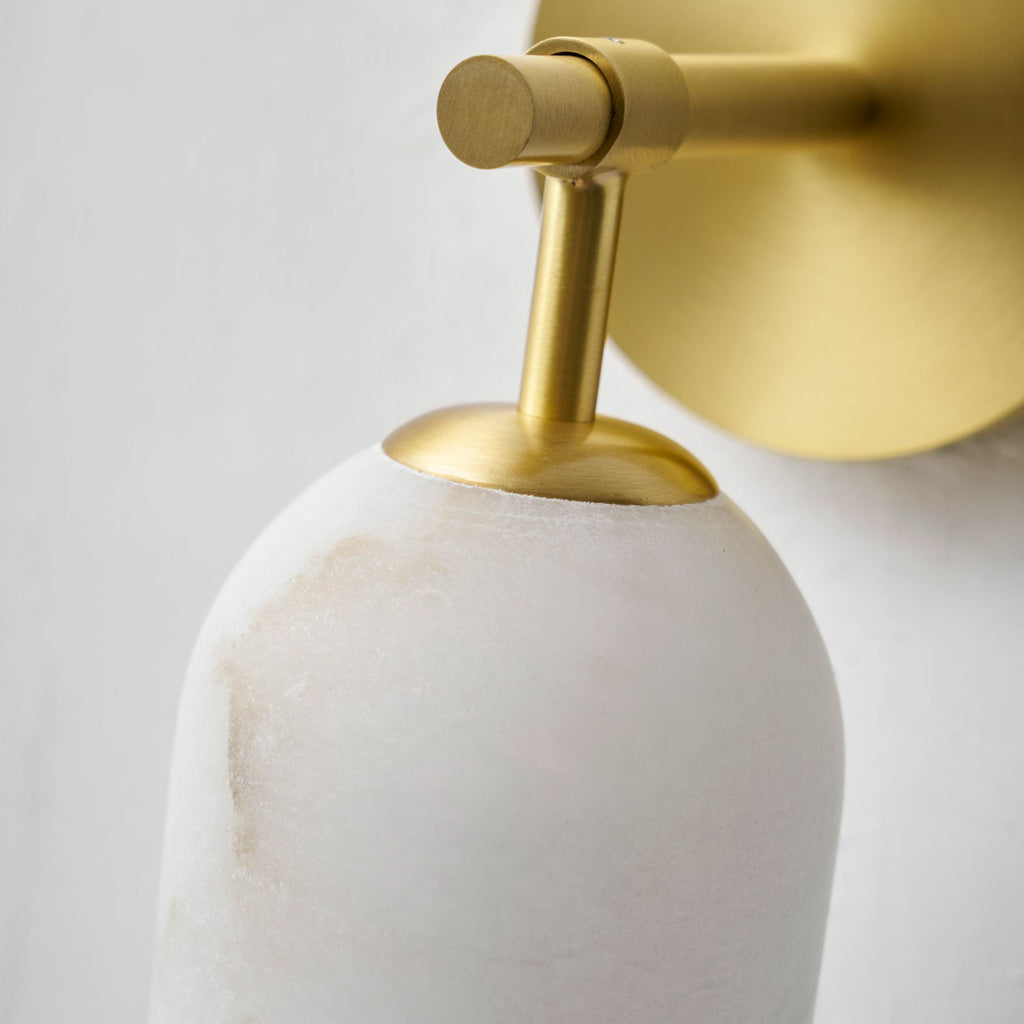 Alabaster Pillar Wall Sconce
