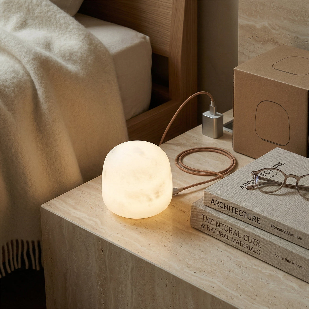 Snowflake Alabaster Table Lamp