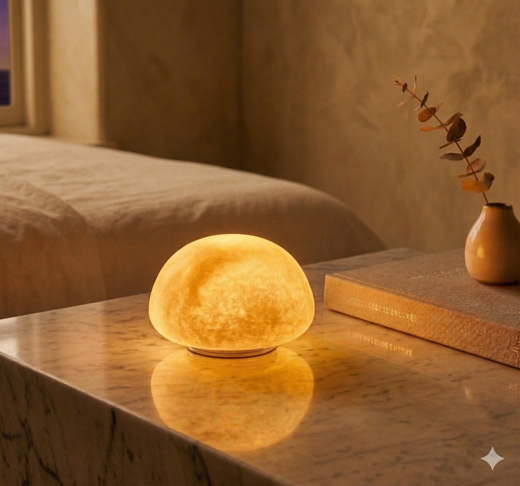 Snowflake Alabaster Table Lamp
