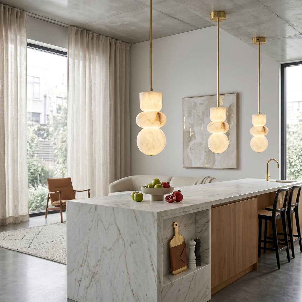 Alabaster Totem Pendant Light